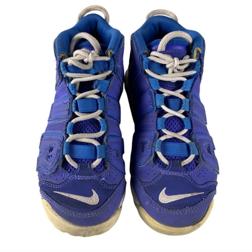 NIKE Air More Uptempo Blue Sneaker Basketball Shoes Boys Youth Size 2.5 Y